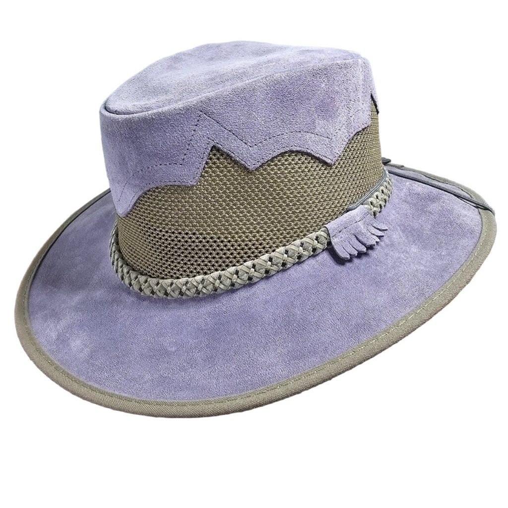 Monterey Bay Sirocco Lilac Suede Wide Brim Hat Nwot Xl